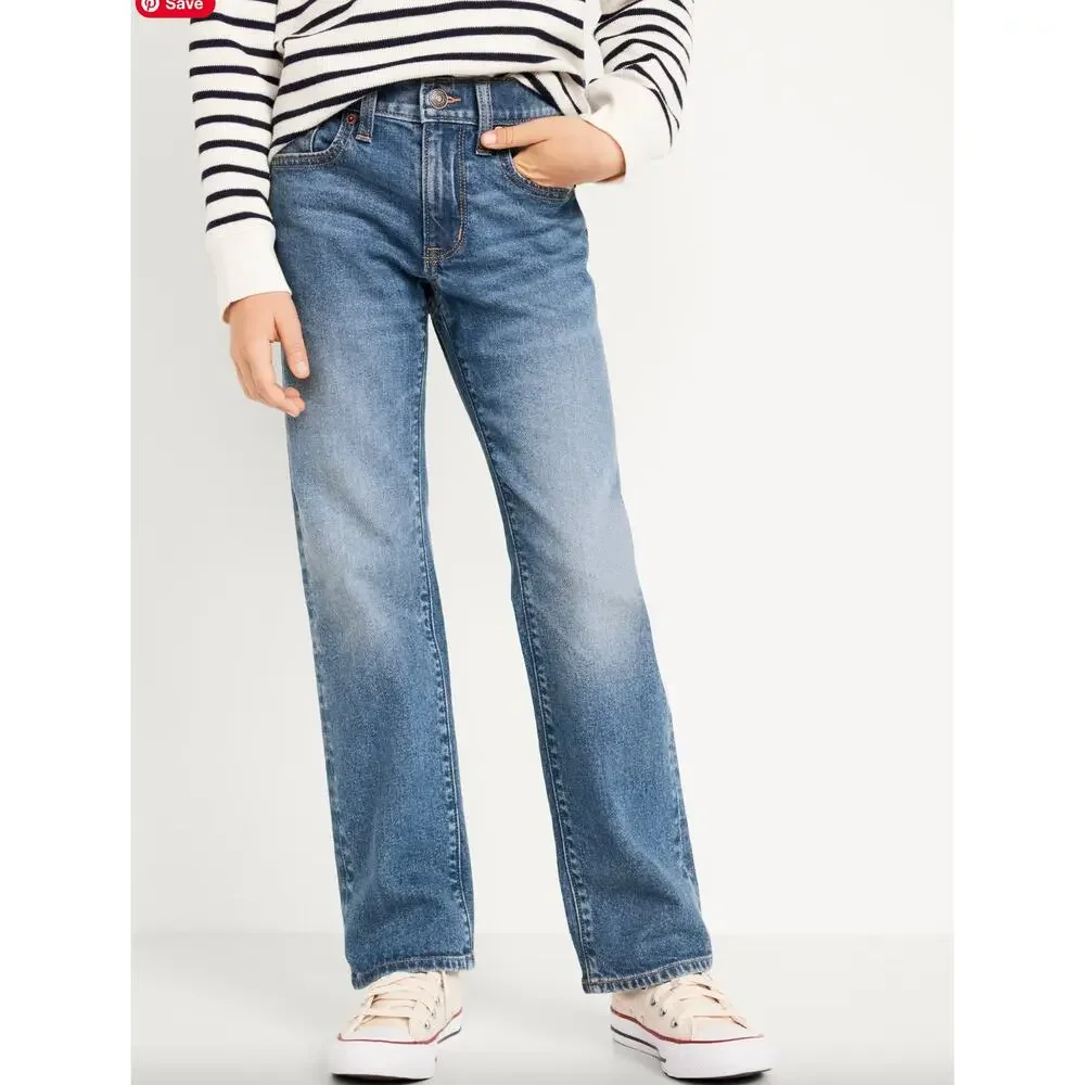 Old Navy Boys Jeans Straight Leg Built In Flex 12 Medium Wash